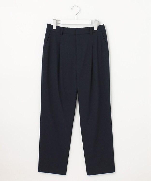 J.PRESS LADIES 【洗える】マイクロタイプライターストレッチ テーパード パンツ ネイビー系