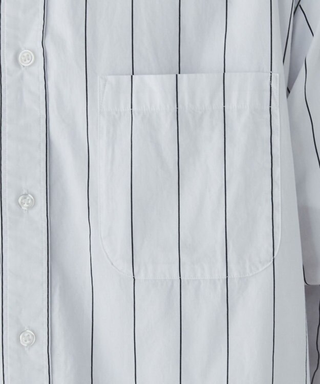 WEGO ストライプロングシャツ ホワイトストライプ