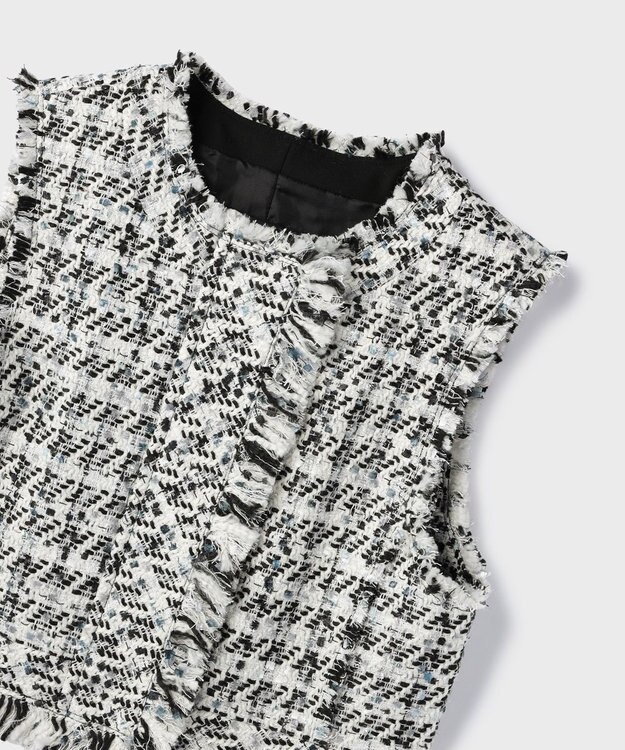 GRACE CONTINENTAL コンパクトツイードベスト キナリ