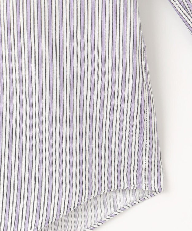 JOSEPH ABBOUD 【柔らか・光沢感】コットンビエラストライプ シャツ パープル系1