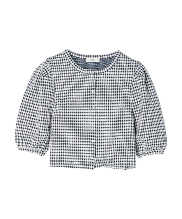 earth music&ecology カットジャガードカーディガン Navy