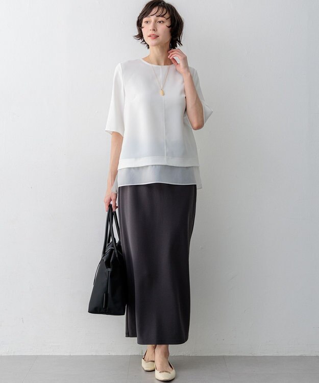 23区 VIOLAd'ORO ベルトデザイン ナイロン トートバッグ (Lサイズ) ブラック系