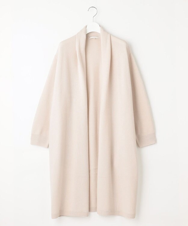 自由区 L 【洗える】ソフトウールハイゲージ  コーディガン ベージュ系