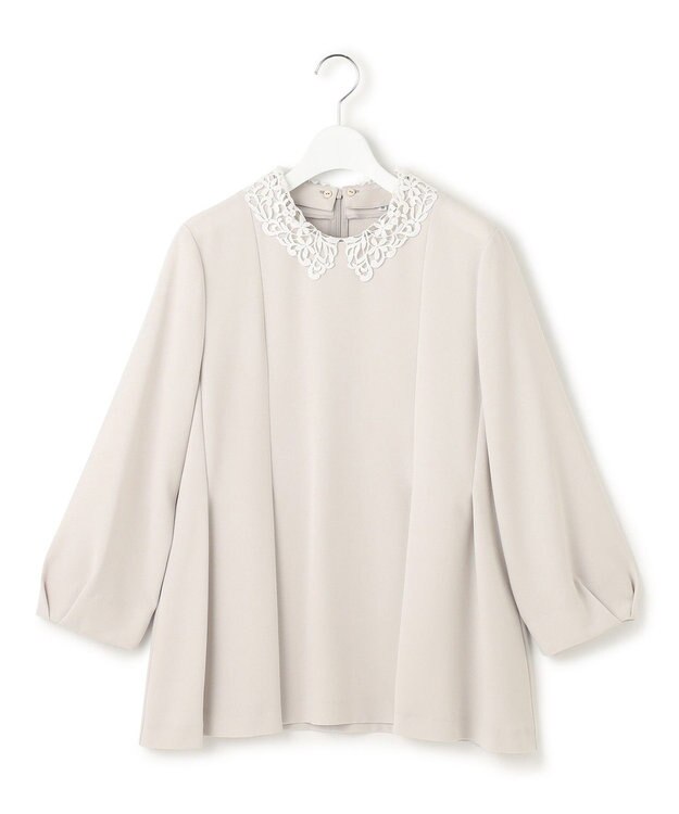 23区 【VERYコラボ】トリアセダブルジョーゼット レース襟 ブラウス ベージュ系