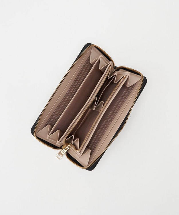 russet モノグラムプレートラウンドジップウォレット(SO-372) Black/BE