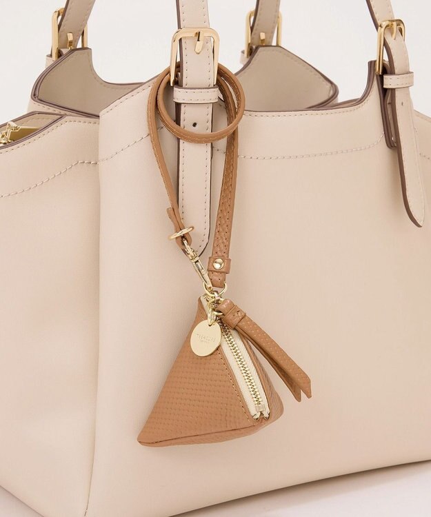 TOPKAPI 【TREASURE TOPKAPI】クロスエンボス レザー マルチケース/コインケース キャメル