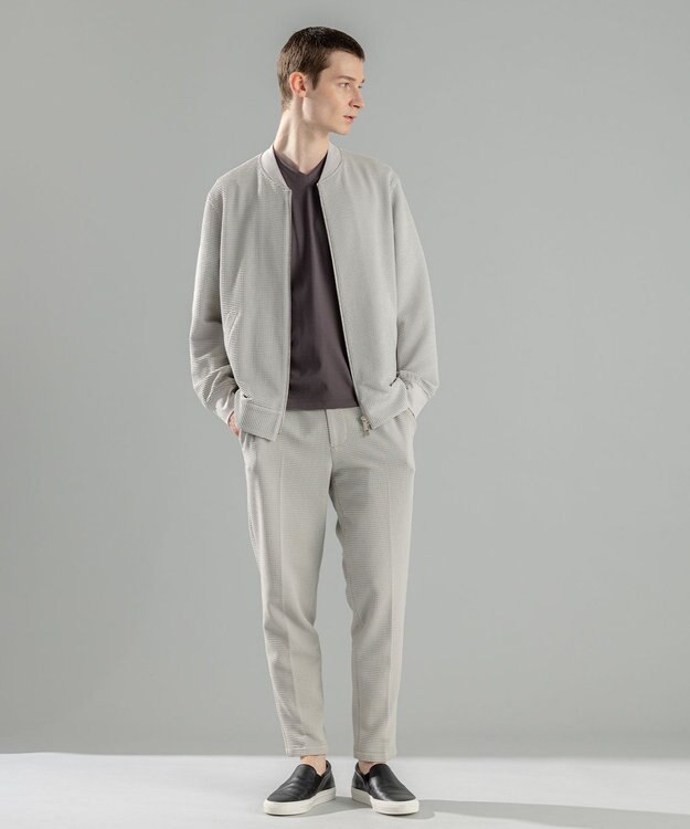 JOSEPH HOMME 新色追加【オリジナル素材/シワになりにくい】ライトタックジャージー ジップアップブルゾン アイボリー系