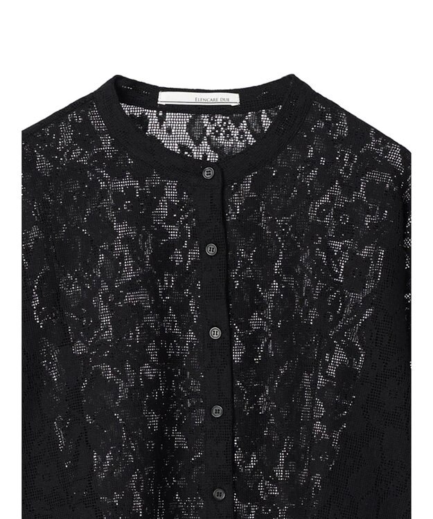 Green Parks ・ＥＬＥＮＣＡＲＥ　ＤＵＥ　バンドカラーレースシャツ Black