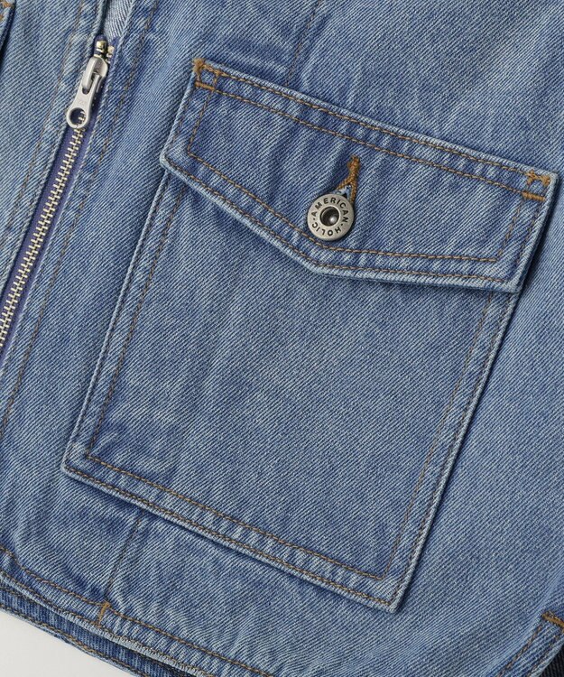 AMERICAN HOLIC ショート丈デニムベスト Light Indigo