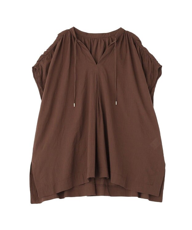 AMERICAN HOLIC フレンチスリーブスキッパーブラウス Brown
