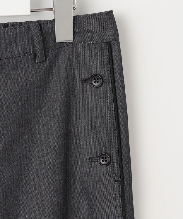 J.PRESS LADIES L 【洗える・防シワ・速乾】ツイルシャンブレー ワイド パンツ ブラックシャンブレー系