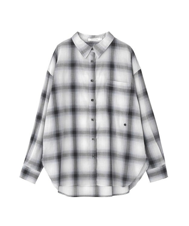 AMERICAN HOLIC 【3WAY】シアーチェックシャツ Black