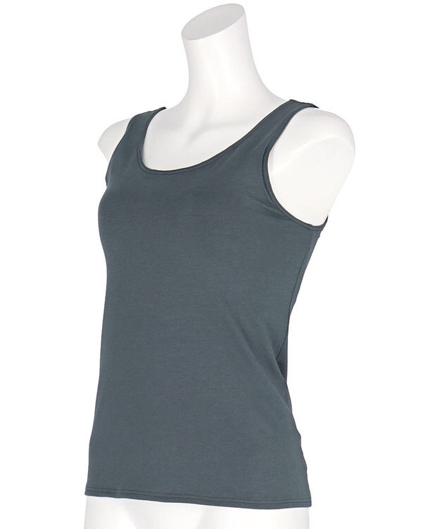 Wing カップ付きタンクトップ ラク きれいなバストシルエット 綿混(身生地部) 【シンクロブラトップ 綿混タイプ】 ブラトップ ET7131 ウイング／ワコール ダークブラウン