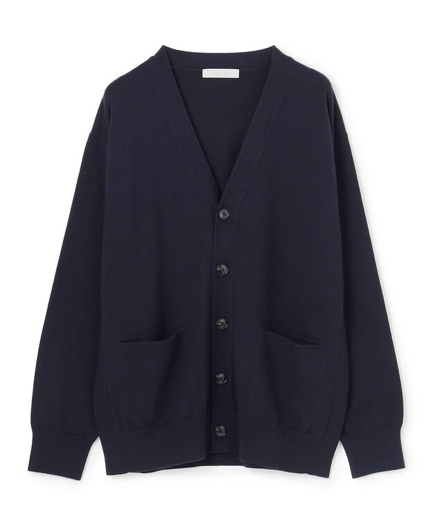 UNFILO MENS 【OCEANS YouTube 掲載/男女兼用】スムースシルキーニット カーディガン ネイビー