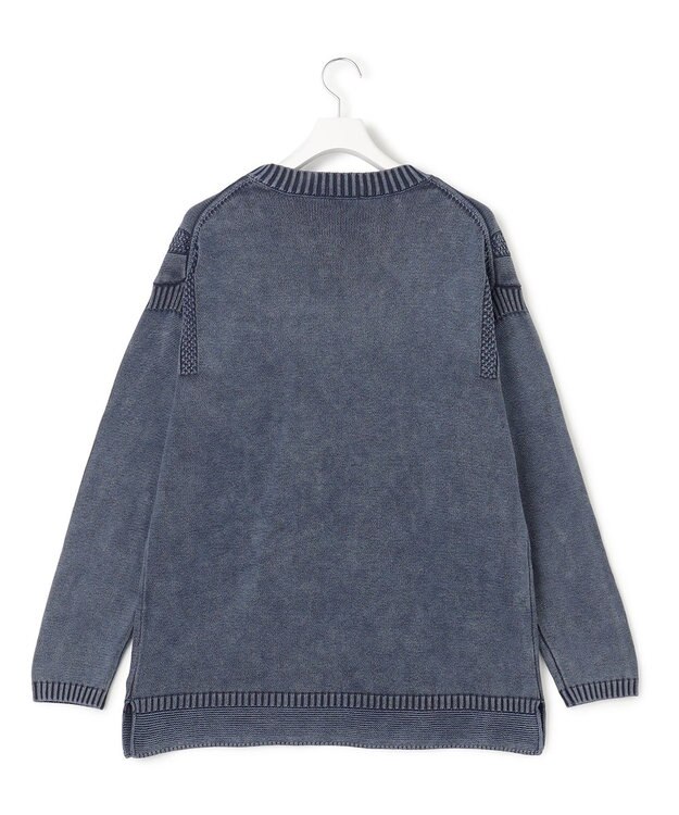 J.PRESS YORK STREET 【UNISEX】ピグメントコットン ガンジーニット ネイビー系