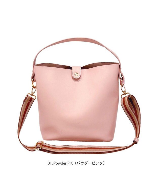 ROOTOTE 1055【ショルダー付きワンハンドル】LT.デリ.ポイント.ショルダー-B 01：パウダーピンク