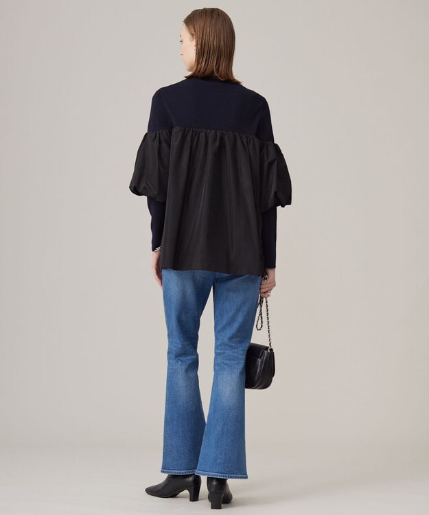 ICB L 【CLASSY.1月号掲載・洗える】VIS/PEスムース レイヤードデザインニット ネイビー系