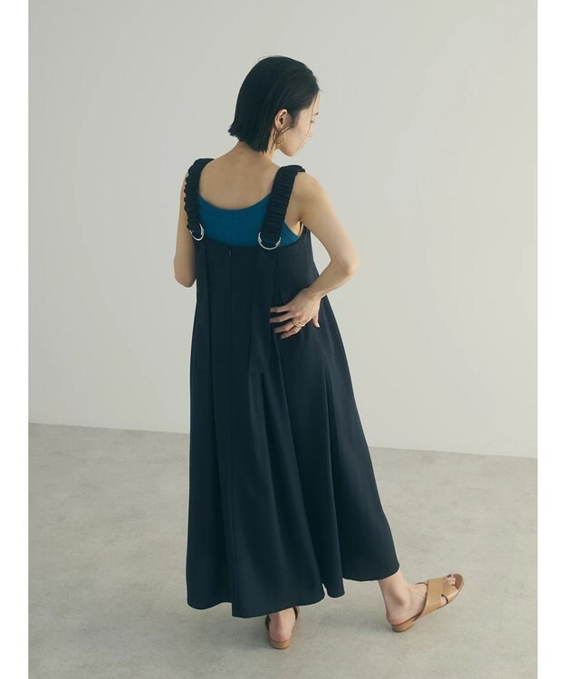 Green Parks armonia.ギャザーストラップワンピース Navy