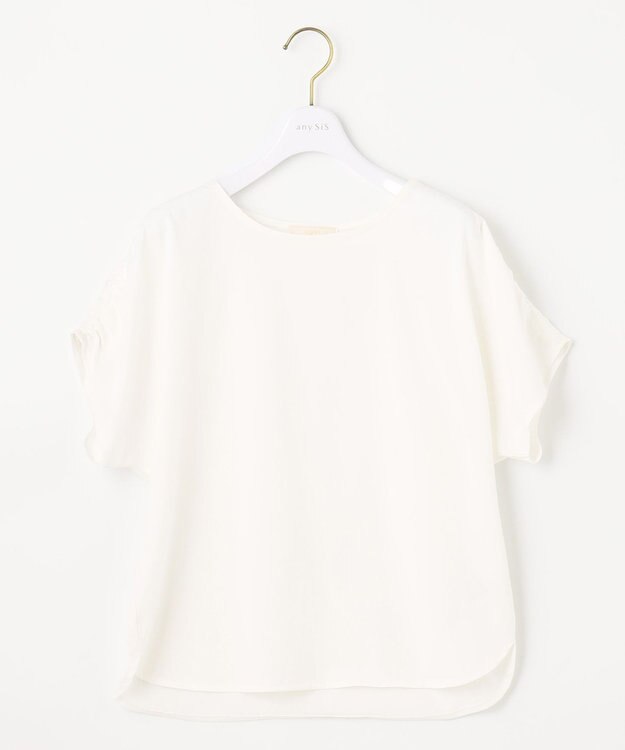 ANY SIS プレーティングジャージーフレンチスリーブ カットソー オフ