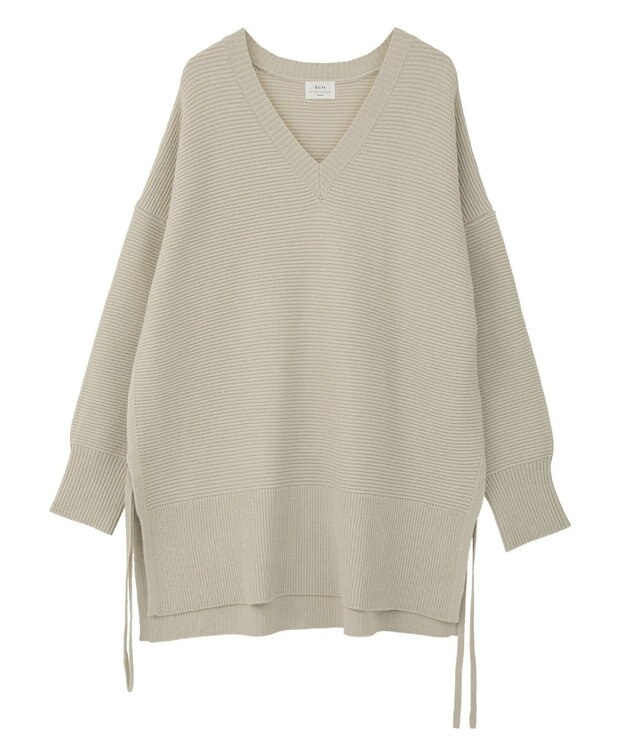 YECCA VECCA Vネックドロストデザインニット Lime Green