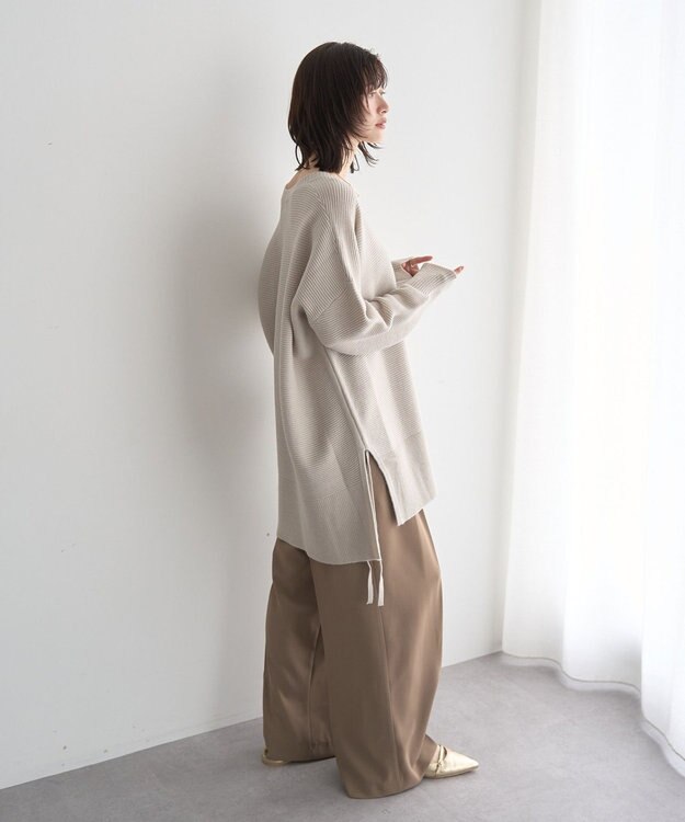 YECCA VECCA Vネックドロストデザインニット Lime Green