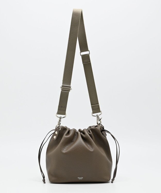 blancle シュリンクレザー ドローストリング2wayバッグ TAUPE