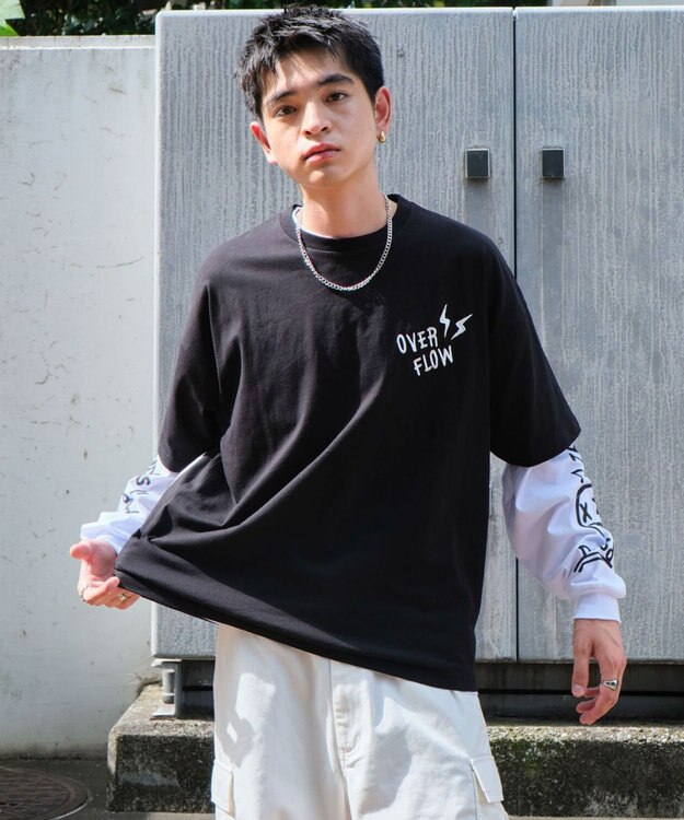 WEGO 【ユニセックス着用ITEM/2点SET】アクセ付きアンサンブルT（LS） ブラック