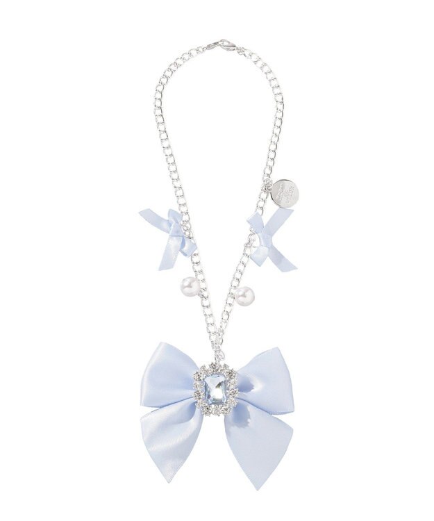 Maison de FLEUR ブルーマニアビジューリボンチャーム Grayish Blue