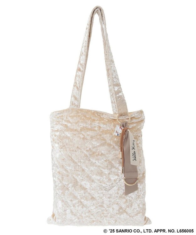 Green Parks チャーム付きベロアバック Ecru