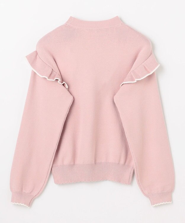 ANY KIDS 肩フリル しあわせタッチニット ピンク