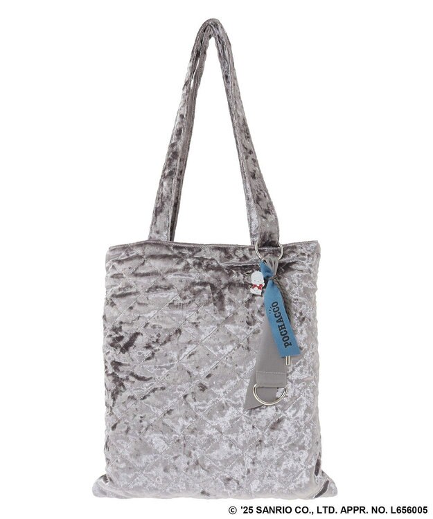 Green Parks チャーム付きベロアバック Gray