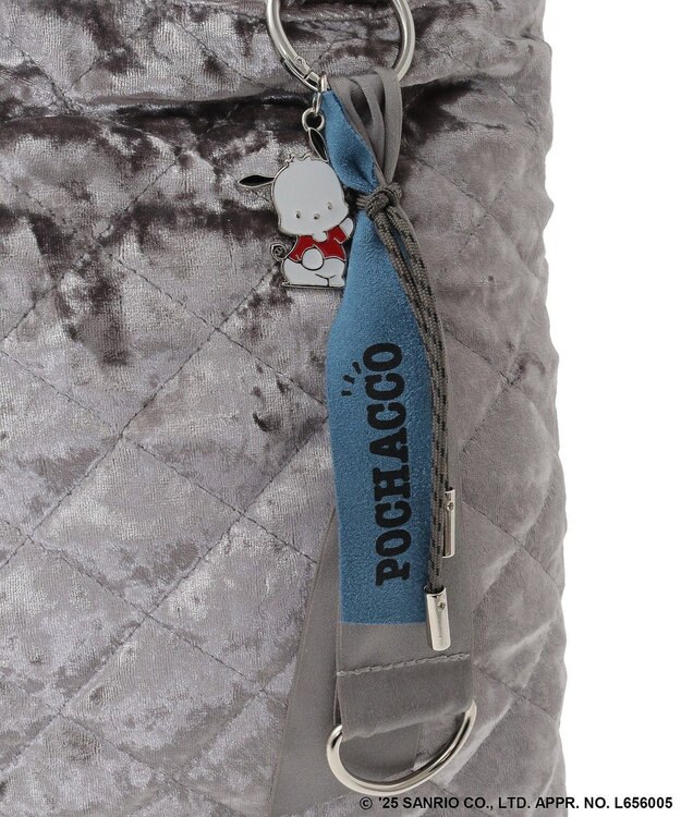 Green Parks チャーム付きベロアバック Gray