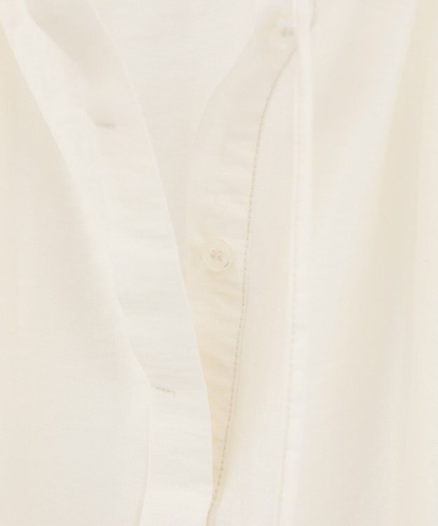 Green Parks フリルカラーリボンブラウス Ivory