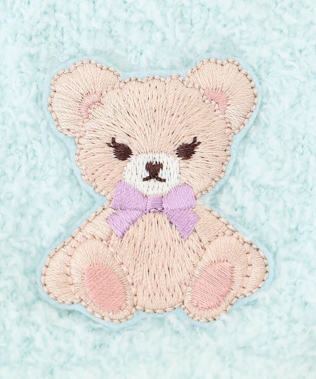 ANY KIDS アニマル刺繍手袋 ミント（クマ）