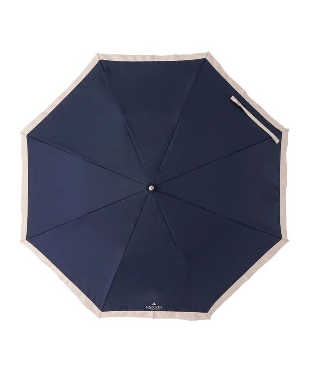 MOONBAT 【晴雨兼用日傘】ランバン コレクション（LANVIN COLLECTION）折りたたみ日傘 グログランリボン ディープブルー