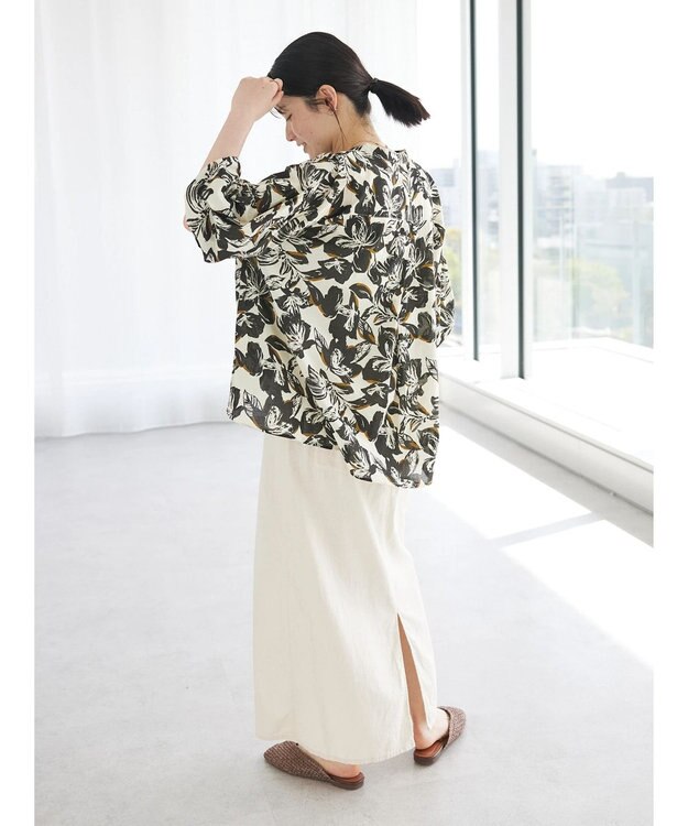 CRAFT STANDARD BOUTIQUE インド綿アソート柄シャツチュニック Ivory