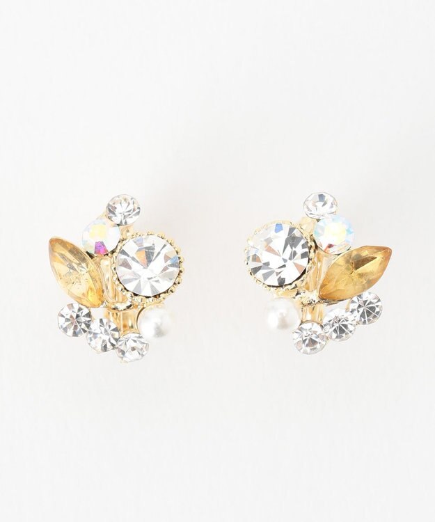 ANY SIS 【美人百花7月号掲載】ドロップストーン イヤリング ライトゴールド