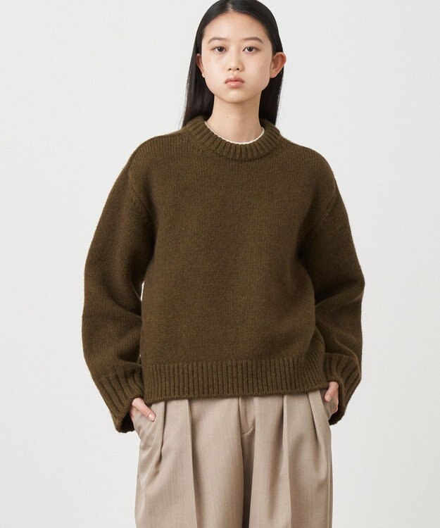 ATON YAK WOOL | モックネックセーター KHAKI