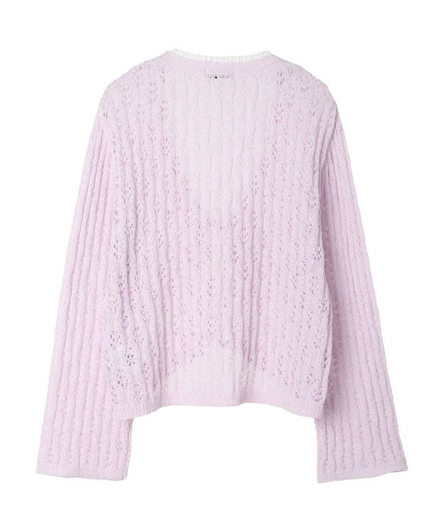 earth music&ecology テープヤーンリボンカーディガン Light Purple