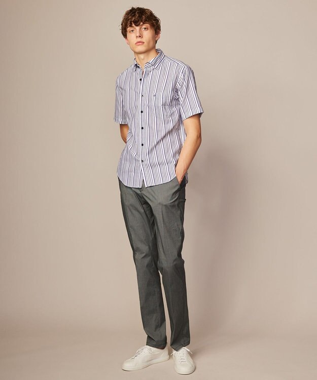 JOSEPH ABBOUD 【ウエストも伸びる/Eco撥水】オーガニックマイクロピケストレッチ パンツ グレー系