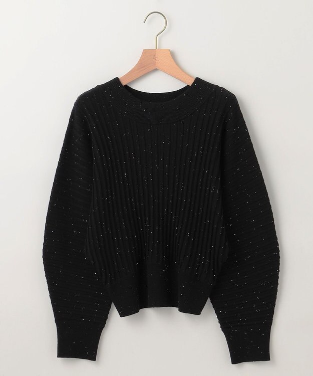 組曲 【手洗い可】ELENAスパンコールドルマン ニット ブラック系