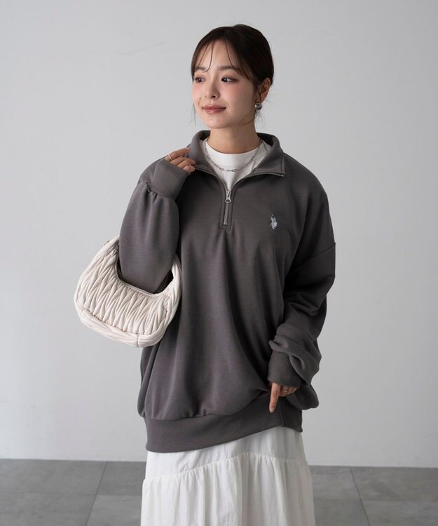 WEGO 【WEB限定/25年秋冬新作/ユニセックス着用ITEM】別注USPOLOハーフZIPPO スミクロ