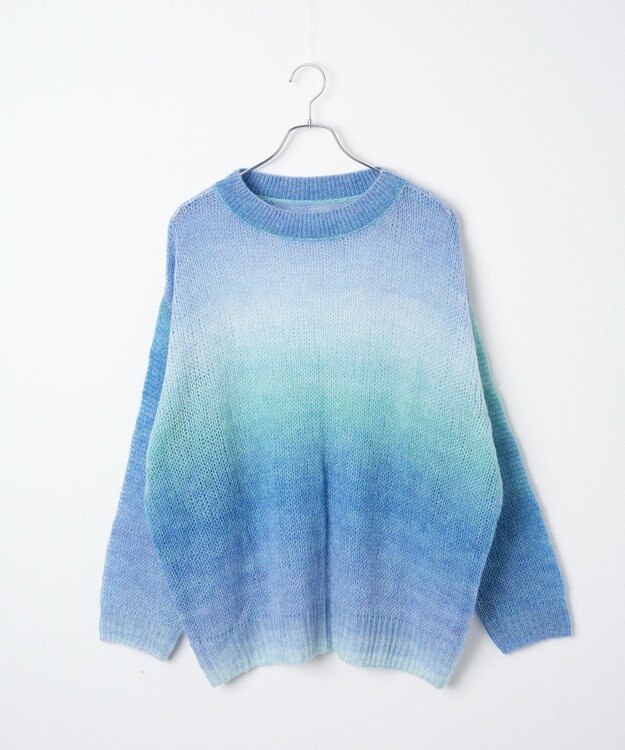 WEGO グラデーションメッシュニット ブルー