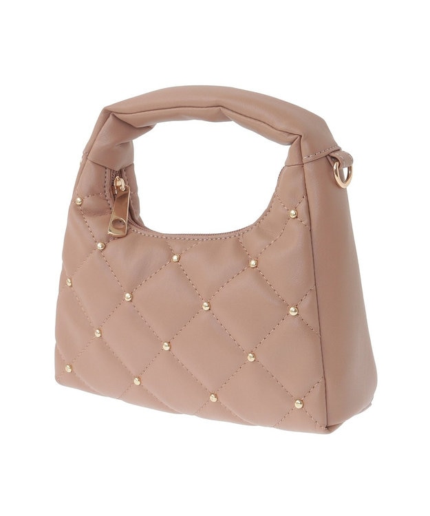 earth music&ecology スタッズキルトバッグ Light Brown