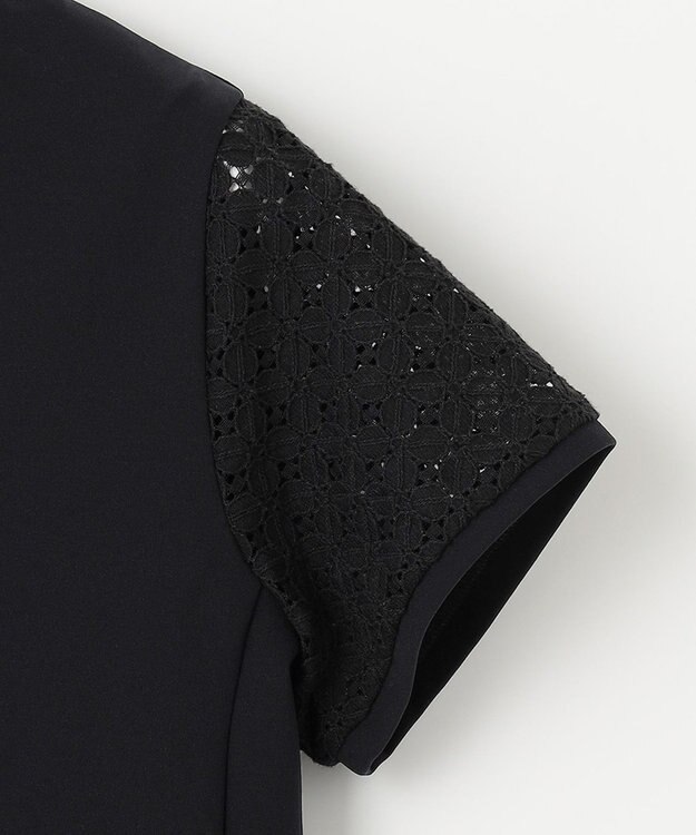 23区GOLF 人気デザインがアップデート！【WOMEN】ライトダンボール 半袖モックネックシャツ ブラック系