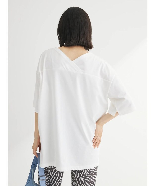 Green Parks 冷っとすずやか　バックカシュクールチュニック Off White