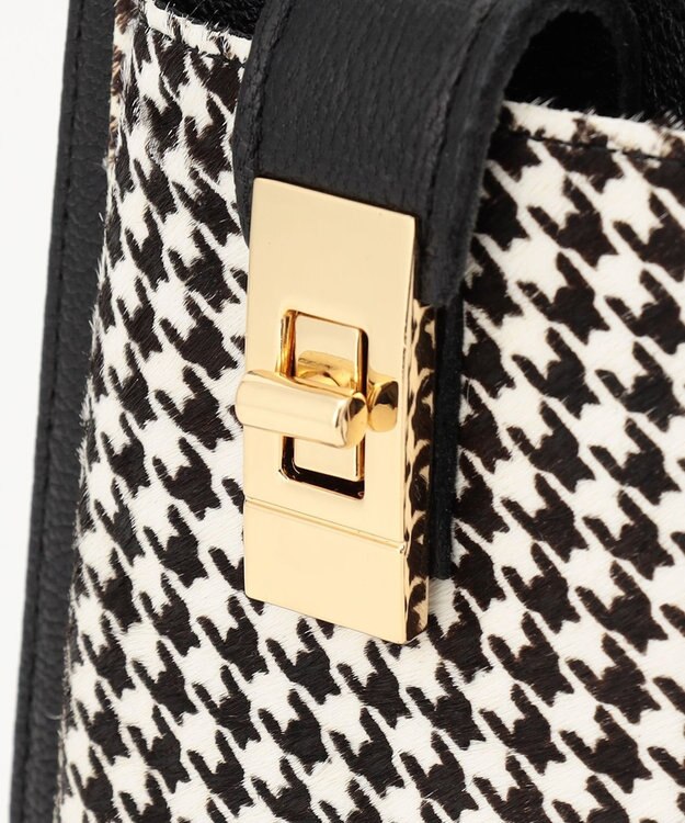 UNBILLION perche 牛革ハラコタイプ×ゴートモバイルウォレットショルダー ブラック