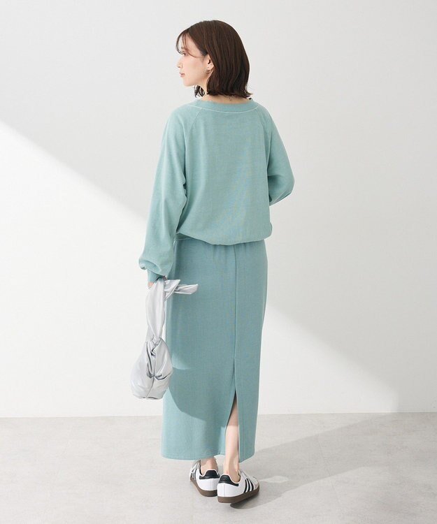 Green Parks ピグメントボートネックプルオーバー Light Blue