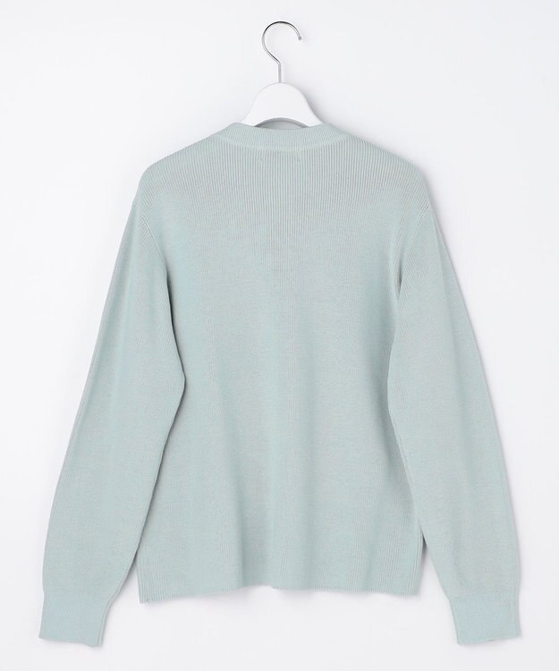 J.PRESS LADIES L ORGANIC GASS COTTON クルーネック カーディガン スモーキーミント系