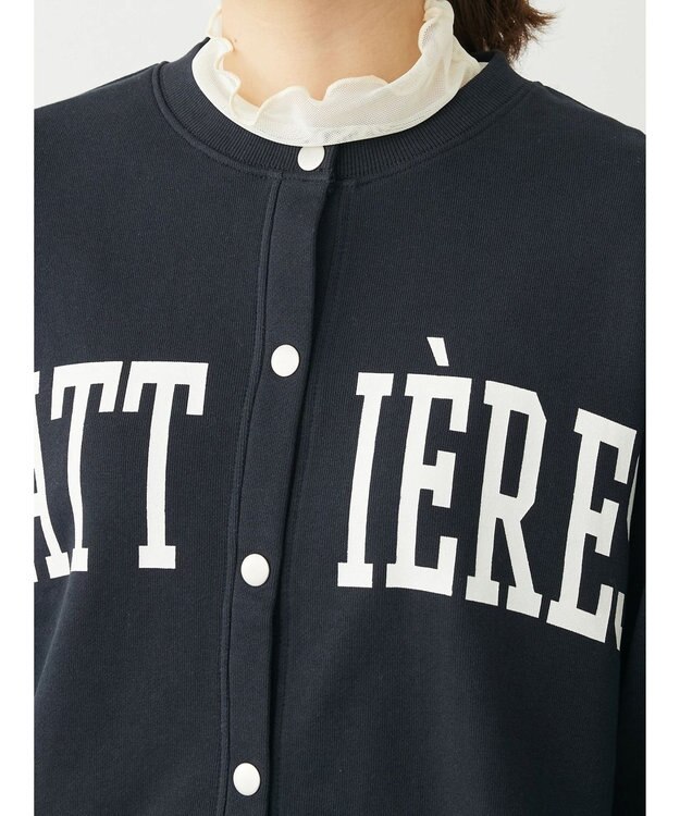 Green Parks ロゴ裏毛カーディガン Black